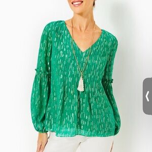 Lilly Pulitzer Long Sleeve Top Size 8 P2P 19” New w/tags